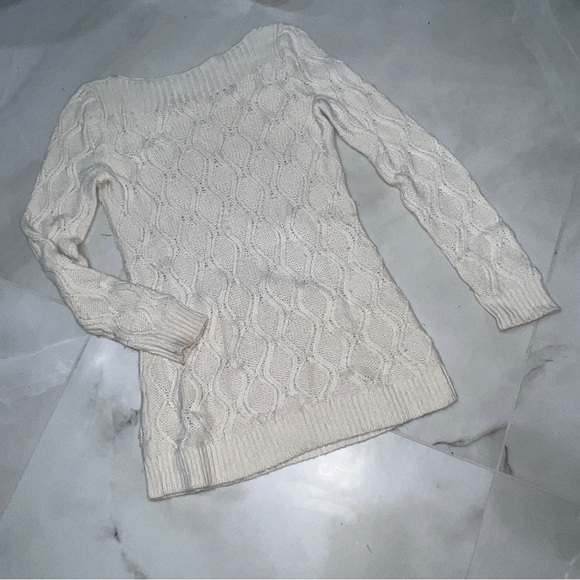 ANN TAYLOR LOFT boat neck ivory knit sweater - small - Picture 4 of 7